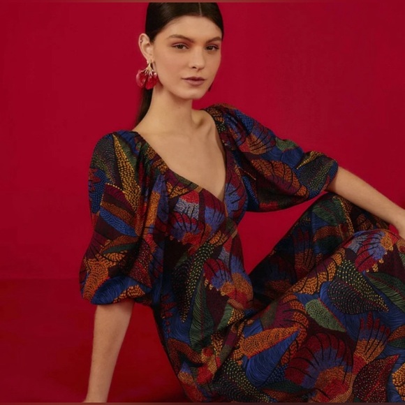 Farm Rio Dotted Macaws Maxi dress NWT - Picture 3 of 8